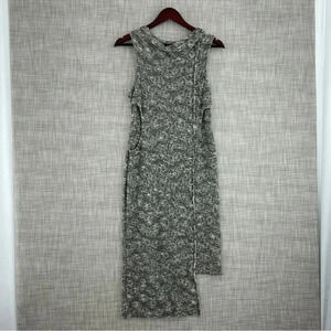 Free People Women’s Small Cora Jacquard Knit Midi Dress Uneven Cut Hem 1154